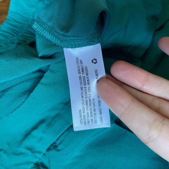 High waisted flat front wide leg Kelly emerald green dress pants - Picture 10 of 14